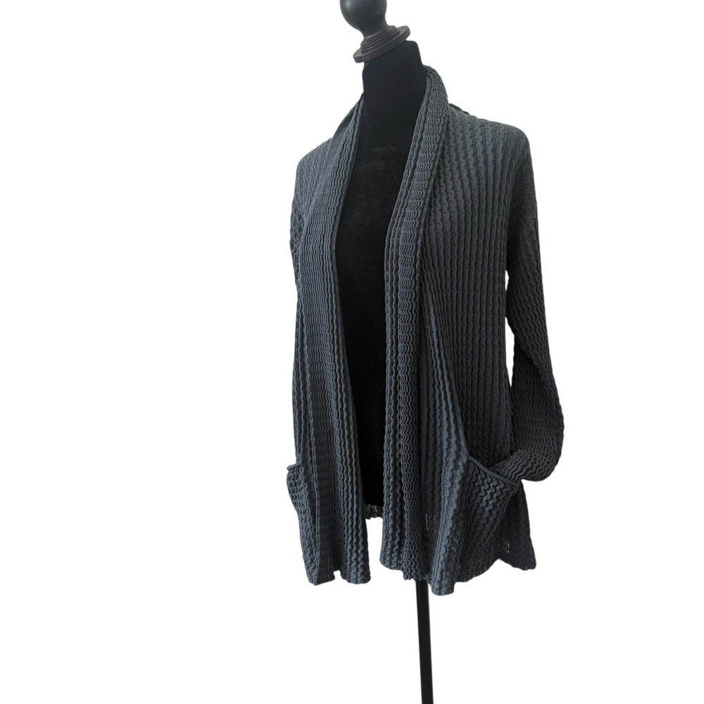 Lafayette 148 Lagenlook Quiet Luxury Chunky Waffle Knit Open Cardigan Womens M